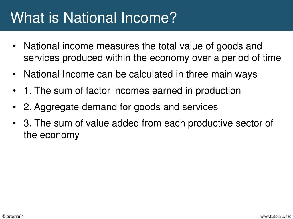national income is the sum of