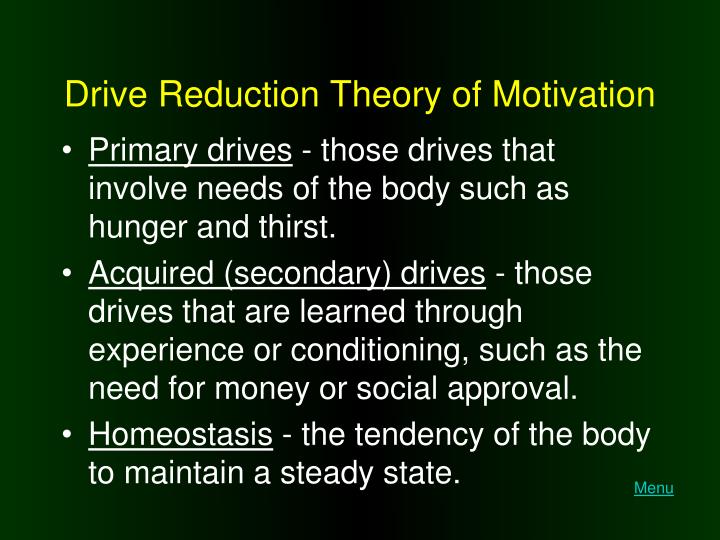 drive reduction theory drive reduction theory