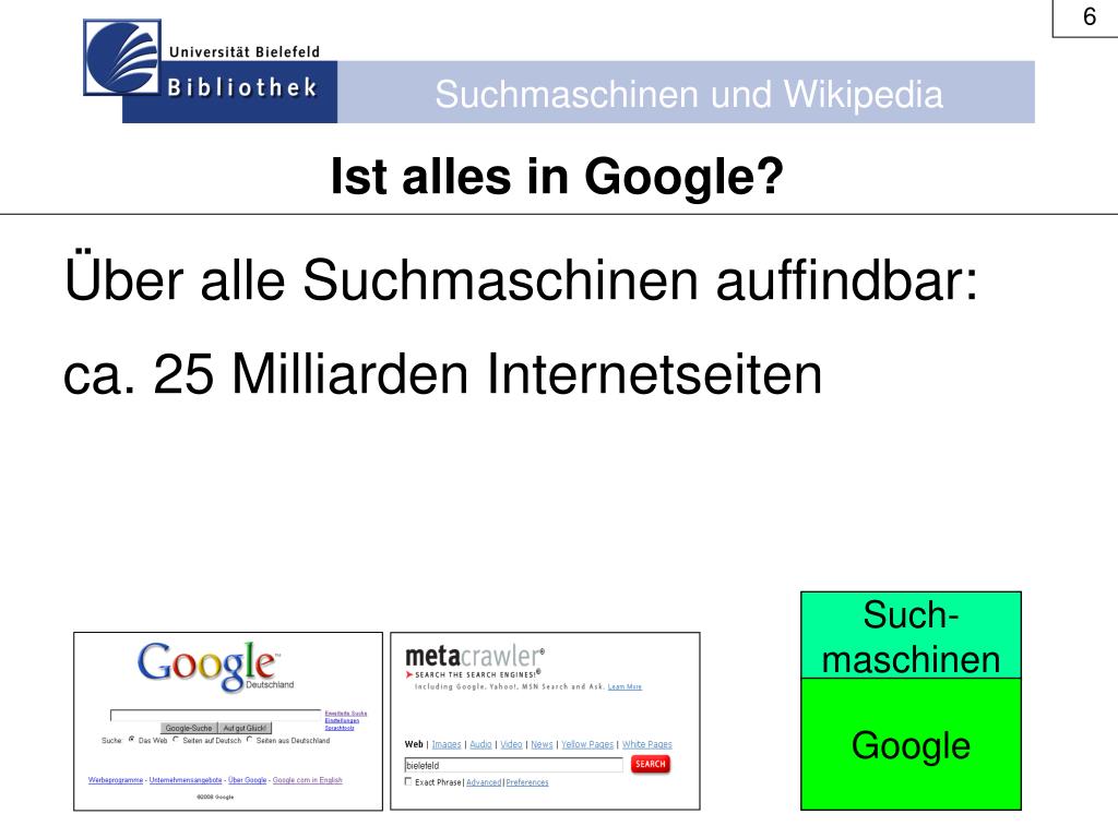PPT - Suchmaschinen und Wikipedia PowerPoint Presentation, free