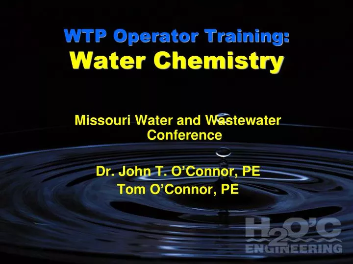 wtp operator training water chemistry n.