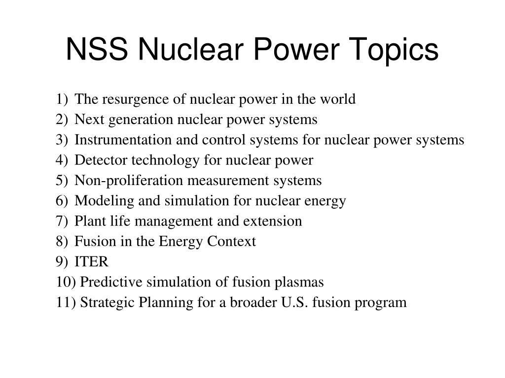 nuclear power research topics