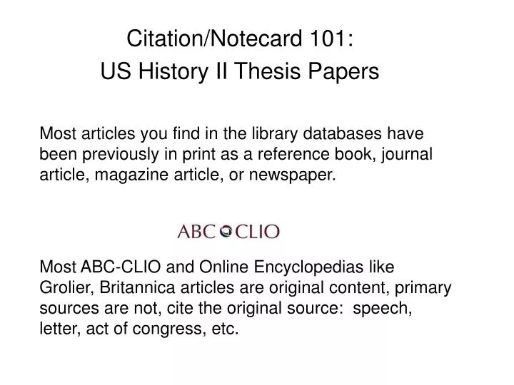 citations in history papers