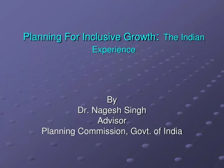 planning for inclusive growth