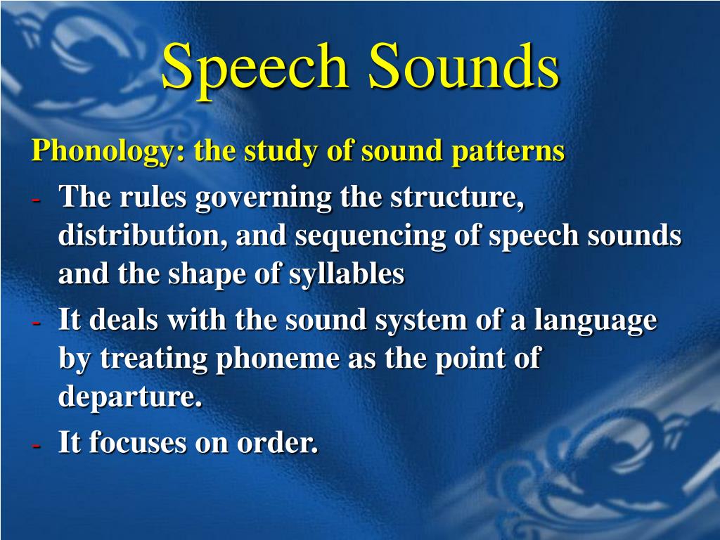 meaning of speech sound system