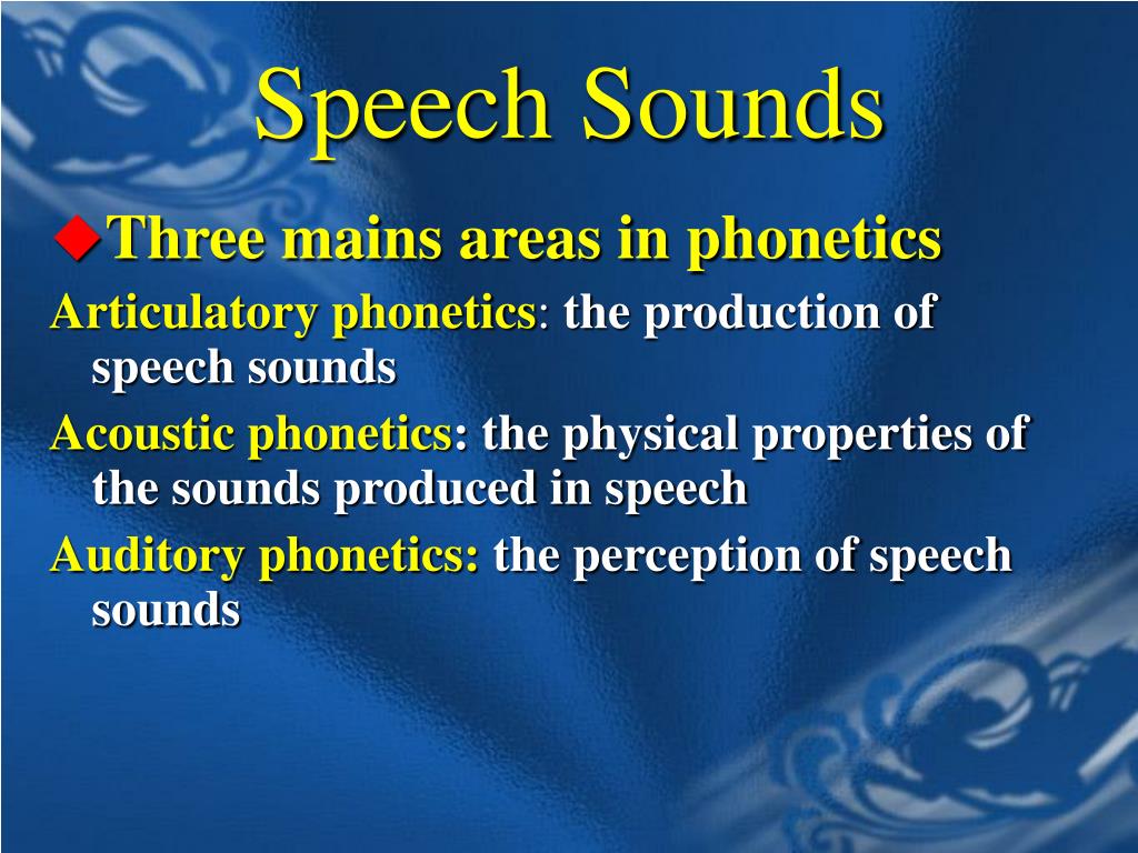 meaning of the word speech sounds