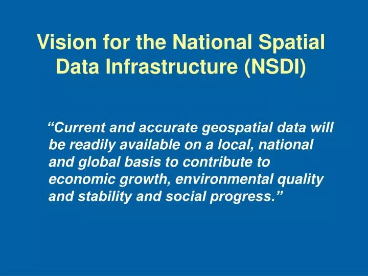 NATIONAL SPATIAL DATA INFRASTRUCTURE NSDI visual data 4