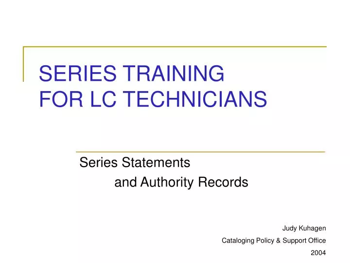 series training for lc technicians n.