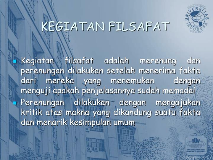 PPT - PENGANTAR FILSAFAT PowerPoint Presentation - ID:4464117