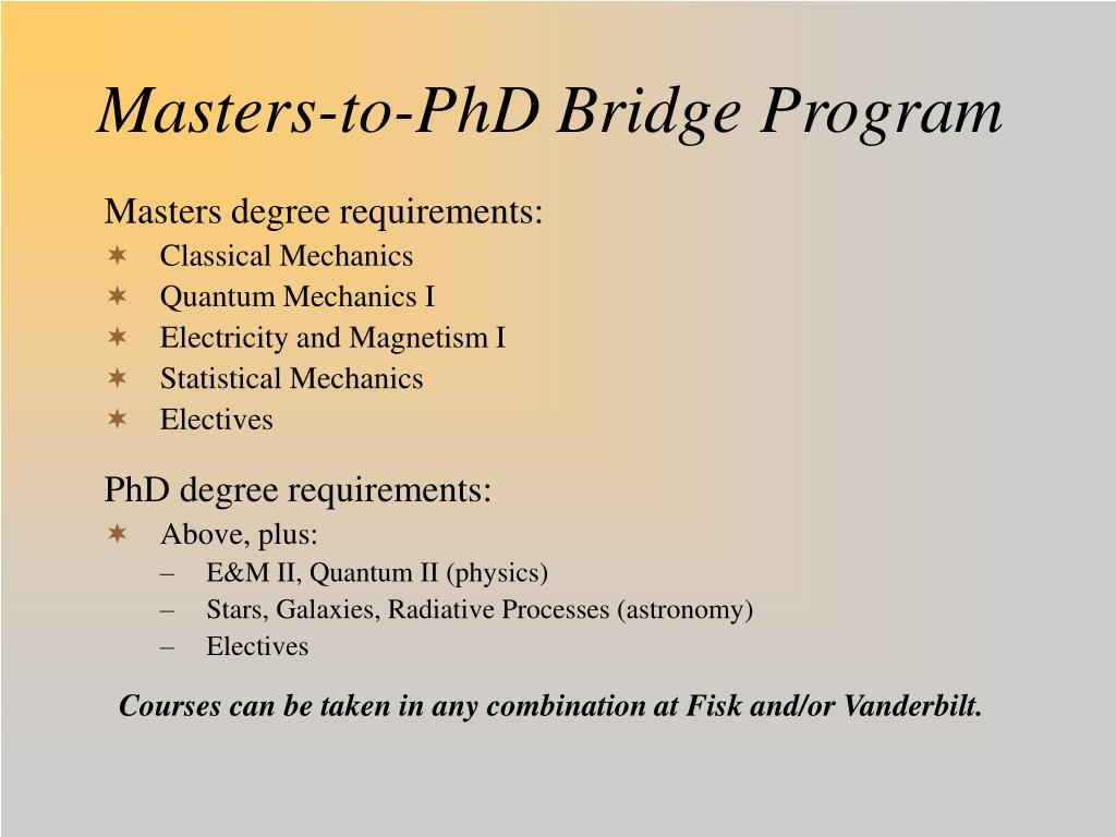 masters to phd bridge programs