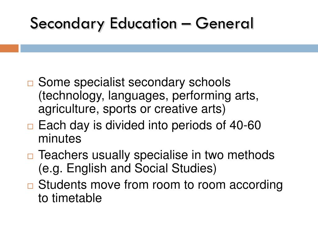 secondary general education