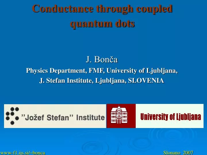 conductance through coupled quantum dots n.