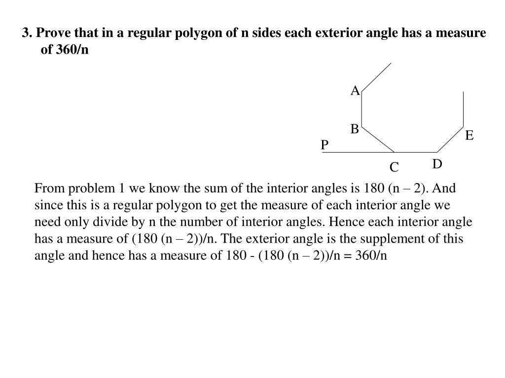 Ppt 1 Prove That The Sum Of The Interior Angles Of A