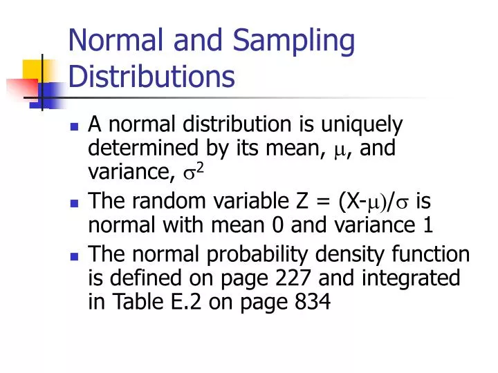 normal and sampling distributions n.