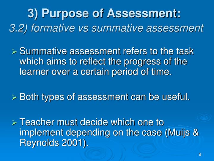 purpose of assessment purpose of assessment