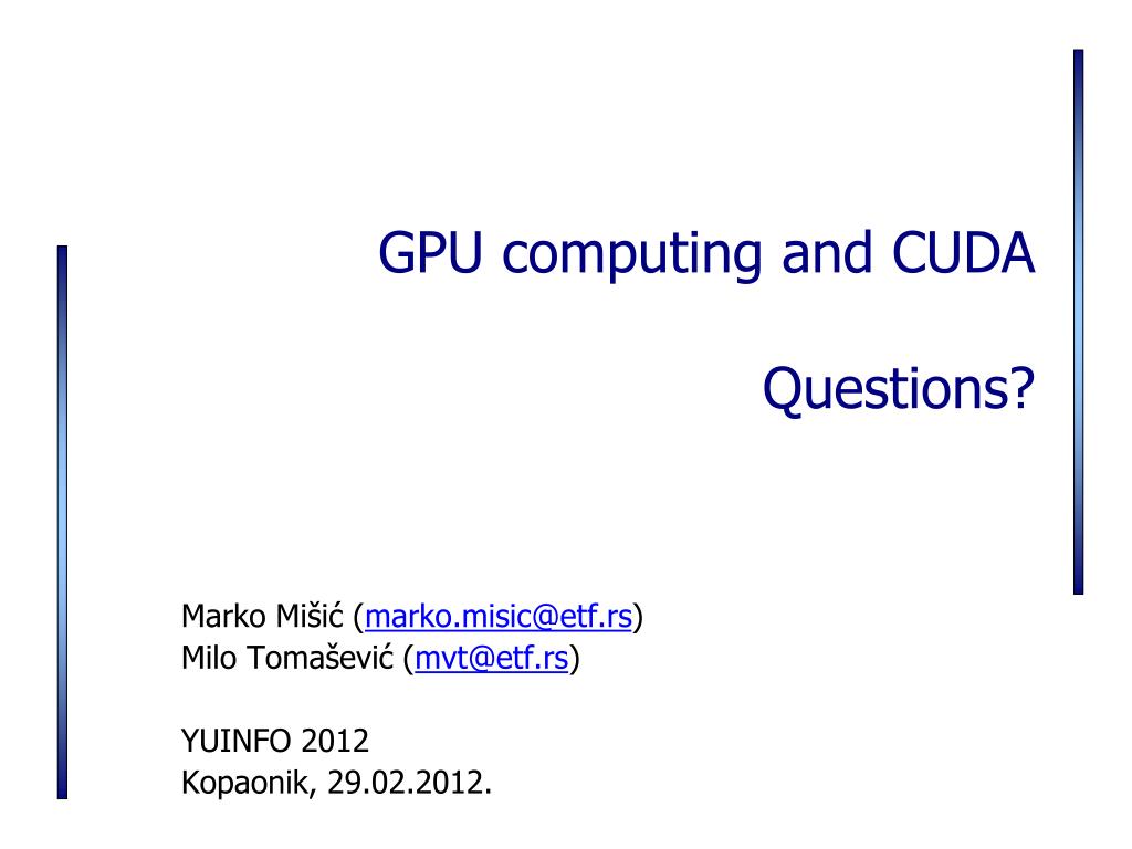 Ppt Gpu Computing And Cuda Powerpoint Presentation Free Download Id 4467943