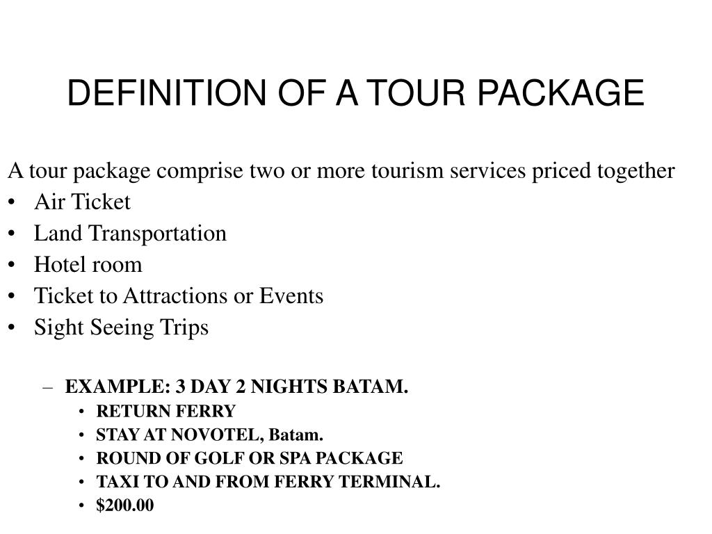 package tour product meaning