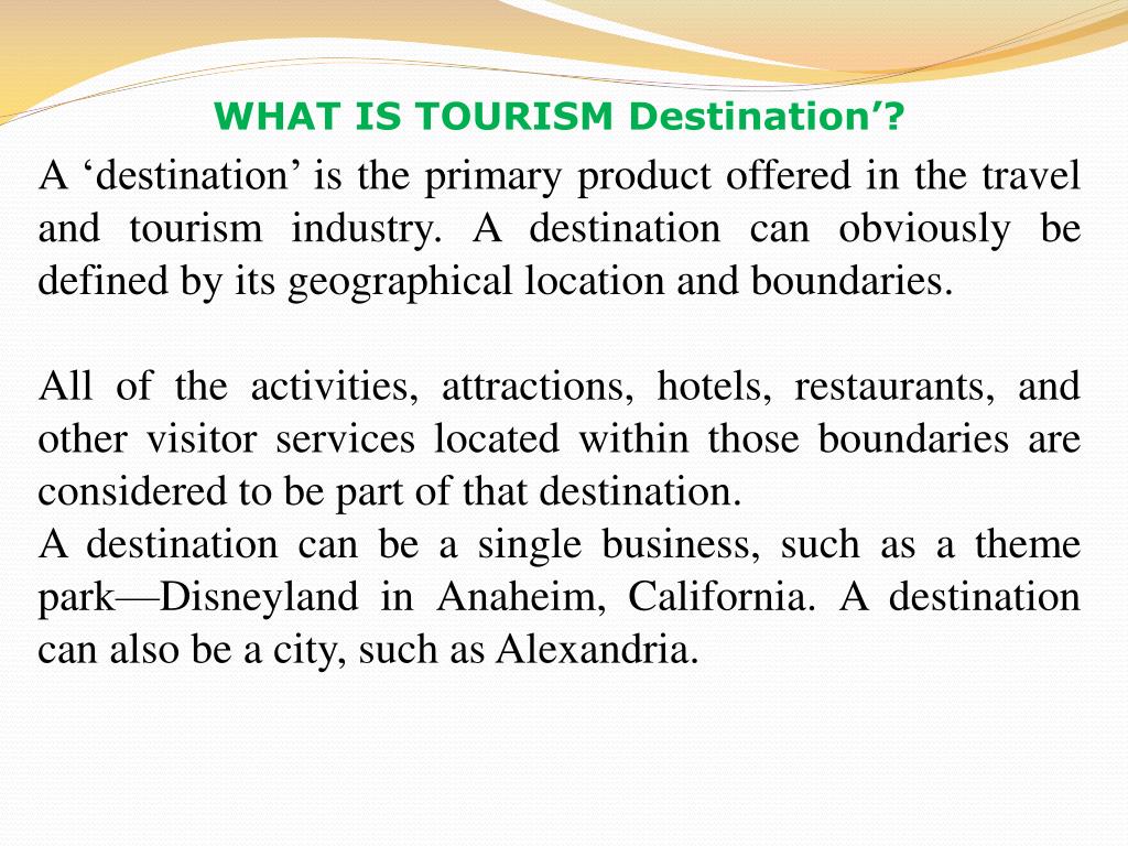 destination definition in tourism