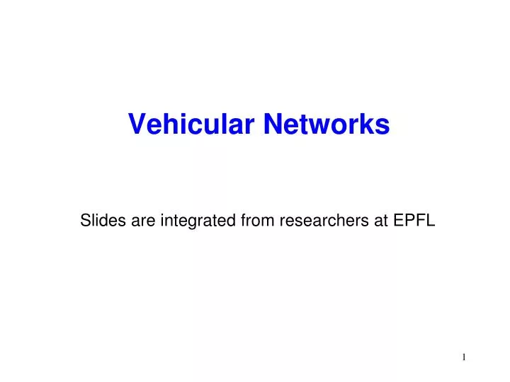 vehicular networks n.