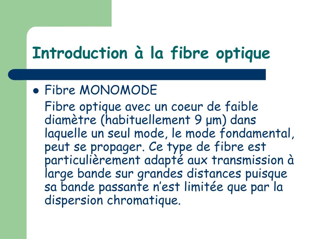 PPT - La fibre optique PowerPoint Presentation, free download - ID:4470817