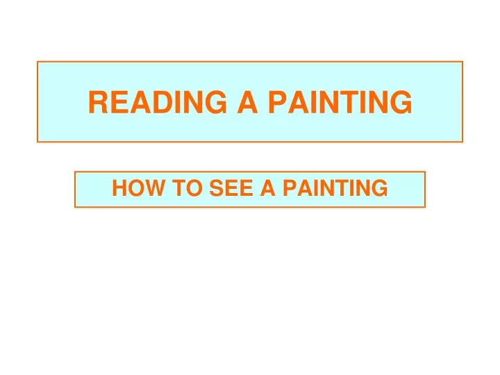 reading a painting n.