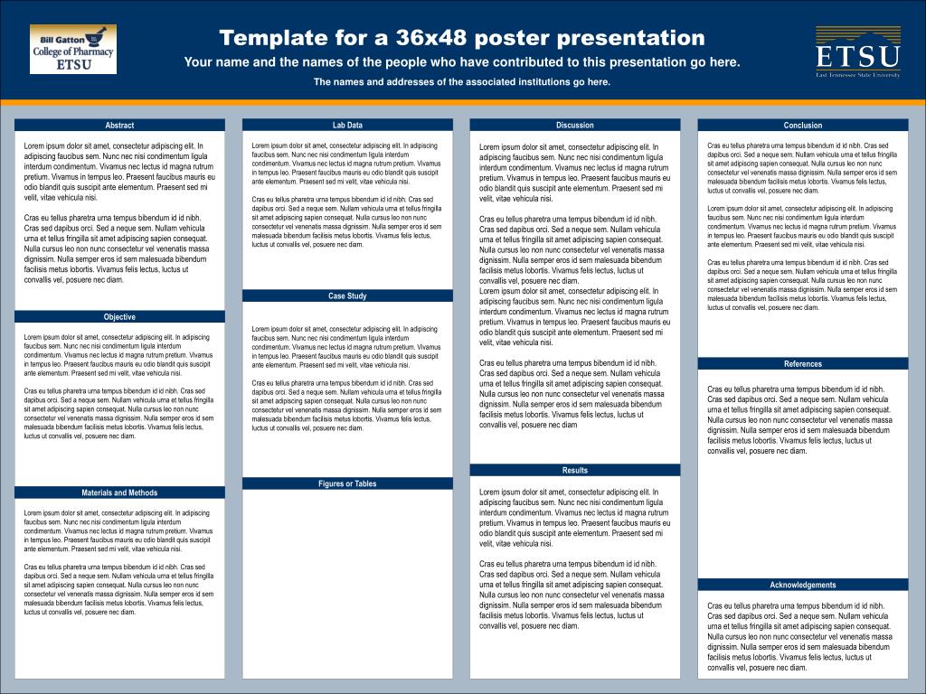 PPT Template for a 36x48 poster presentation PowerPoint Presentation PPT Template for a 36x48 poster presentation PowerPoint Presentation