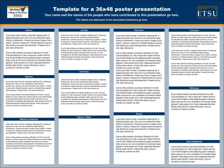 PPT Template for a 36x48 poster presentation PowerPoint Presentation