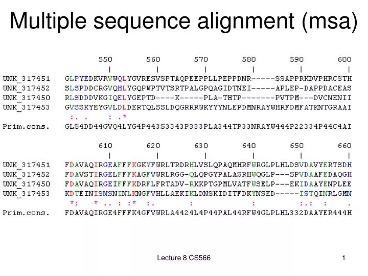 PPT - Multiple sequence alignment (msa) PowerPoint Presentation, free ...