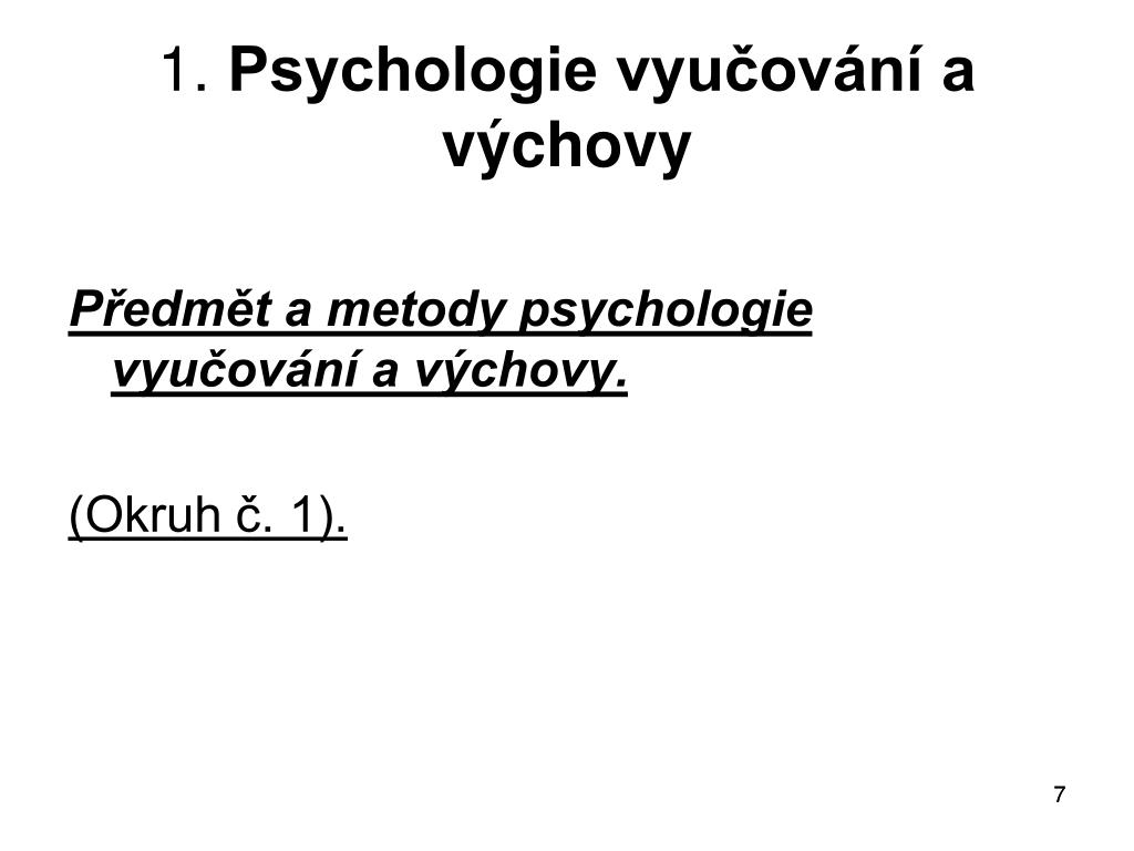 PPT - Psychologie vyučování a výchovy PowerPoint Presentation, free  download - ID:4475627