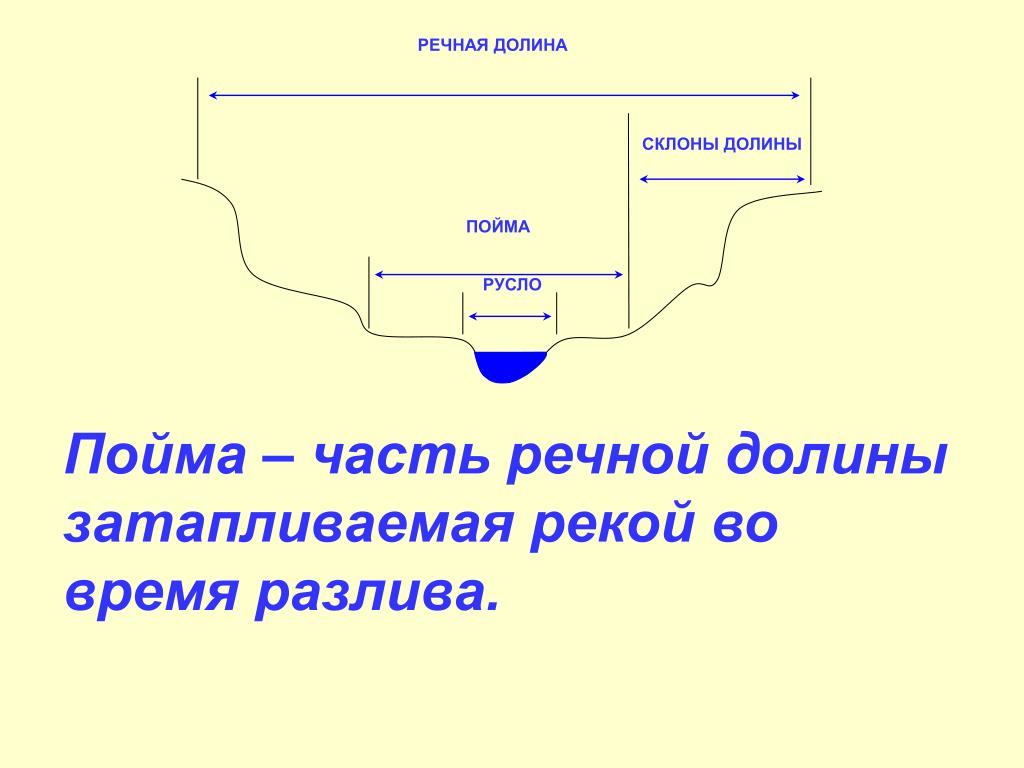 Речная долина. Части Речной Долины. Части Речной Долины 6 класс. Ширина Речной Долины.