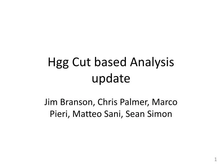 hgg cut based analysis update n.