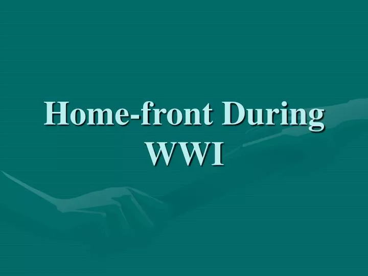 home front during wwi n.