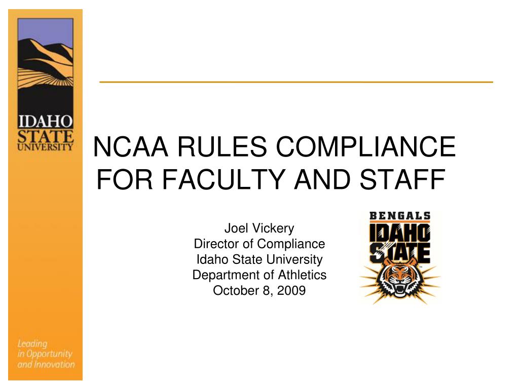 PPT NCAA RULES COMPLIANCE FOR FACULTY AND STAFF PowerPoint