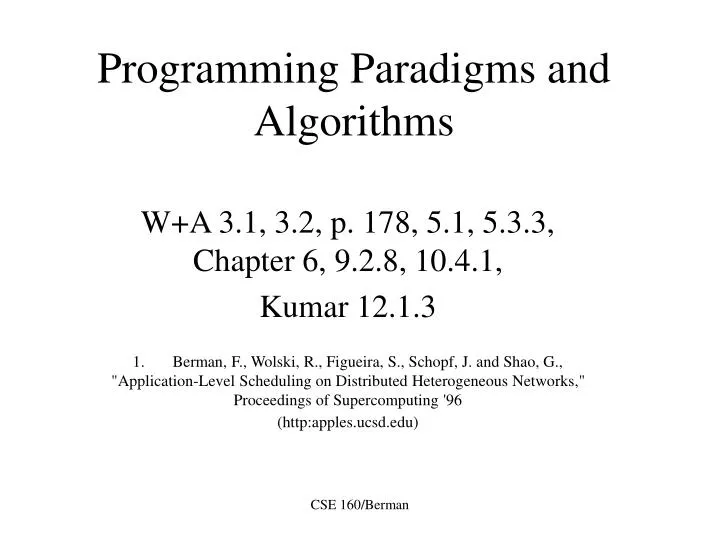 PPT - Programming Paradigms and Algorithms PowerPoint Presentation ...