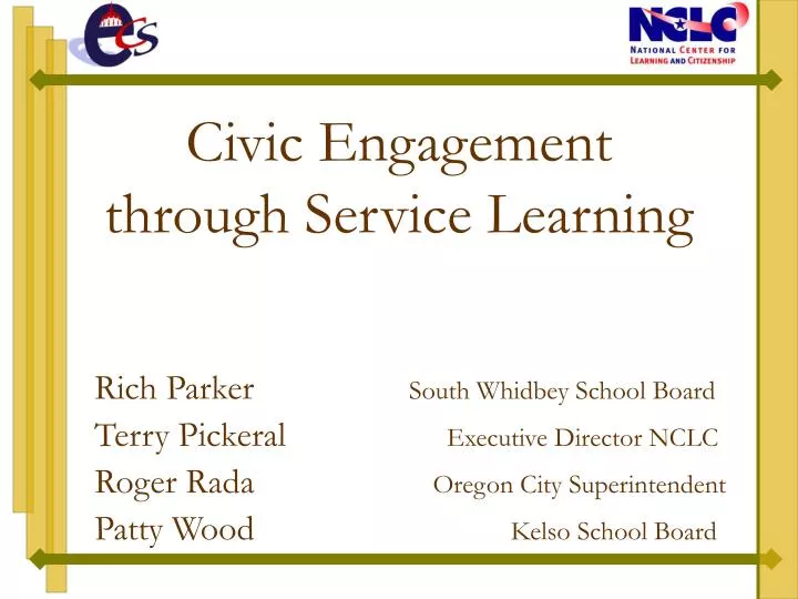 PPT - Civic Engagement Through Service Learning PowerPoint Presentation ...