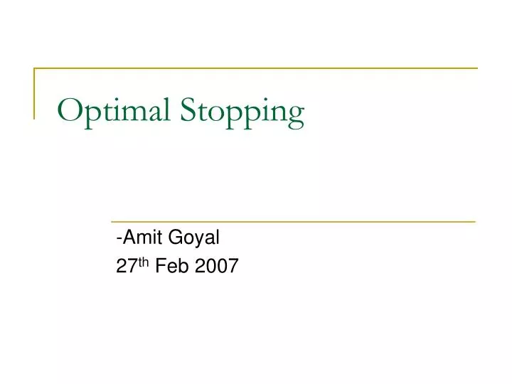 optimal stopping n.