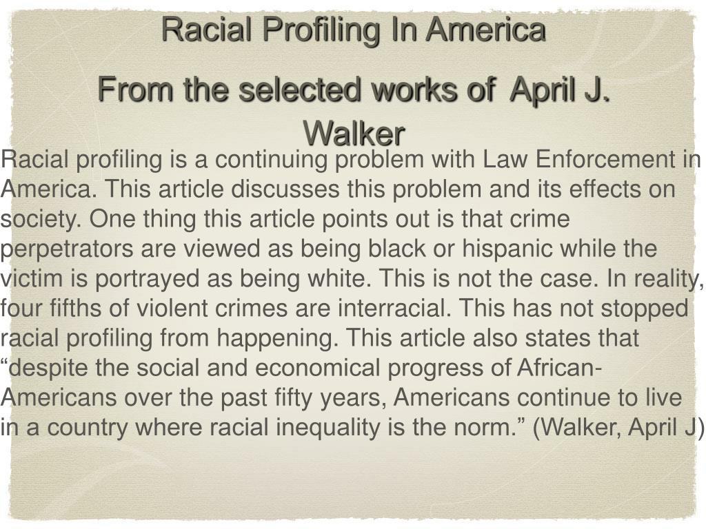 Racial Profiling And Its Effects On Society