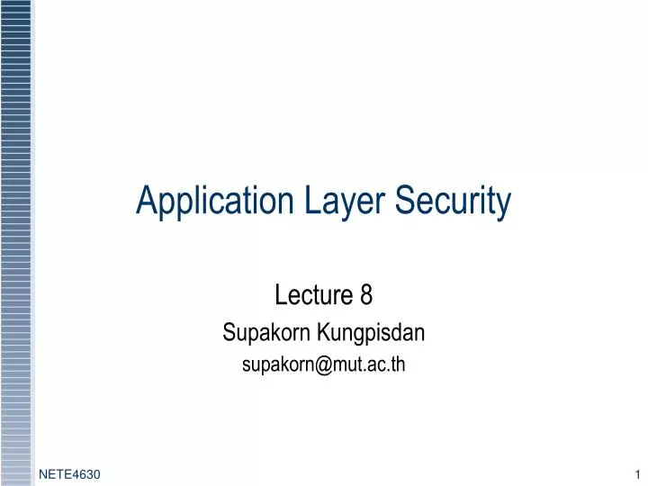 application layer security n.