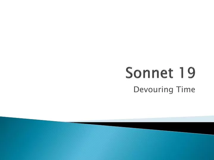 analysis of sonnet 19