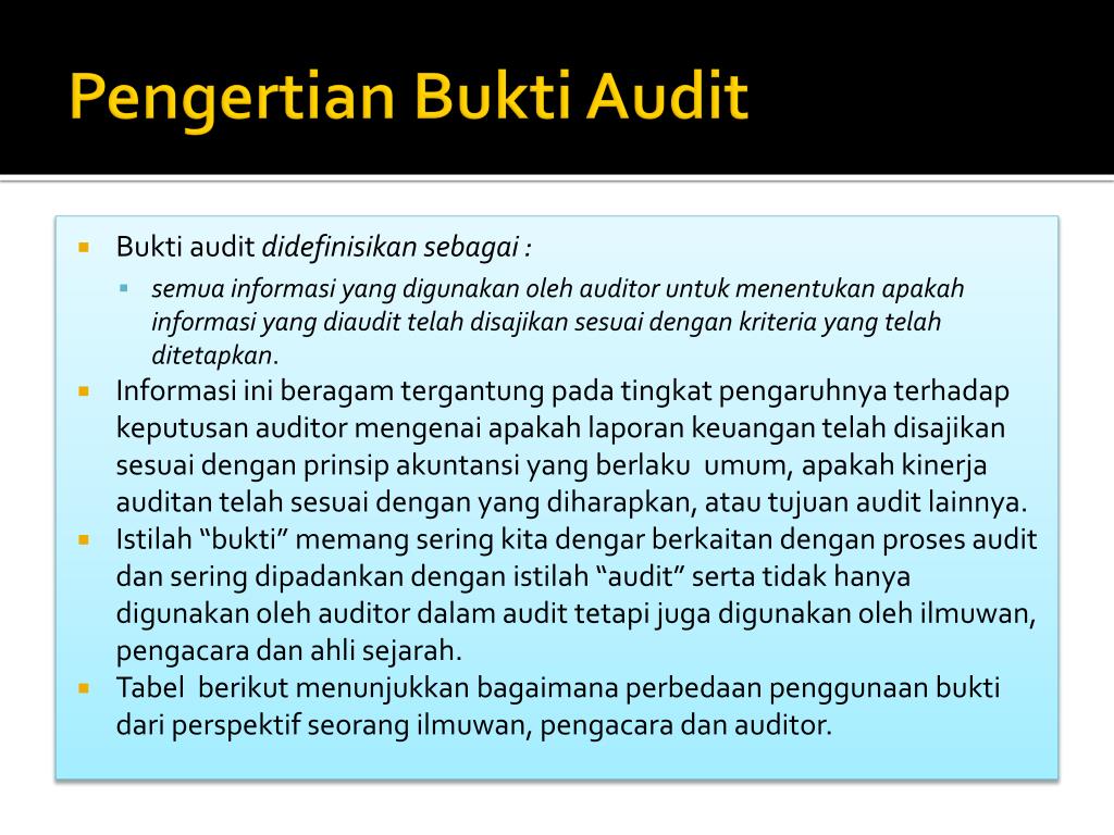 Ppt Bukti Audit Prosedur Audit Dan Temuan Audit Powerpoint Presentation Id 4481416