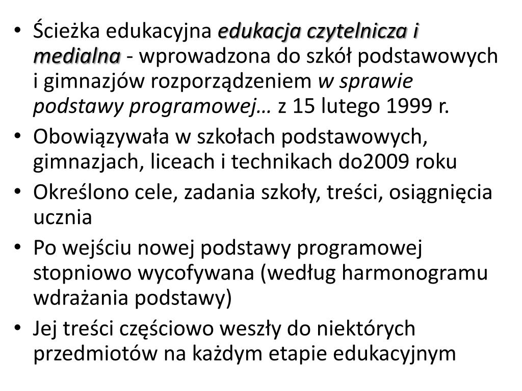 Edukacja Czytelnicza I Medialna W Nowej Podstawie Programowej PPT - Edukacja czytelnicza i medialna w podstawie programowej
