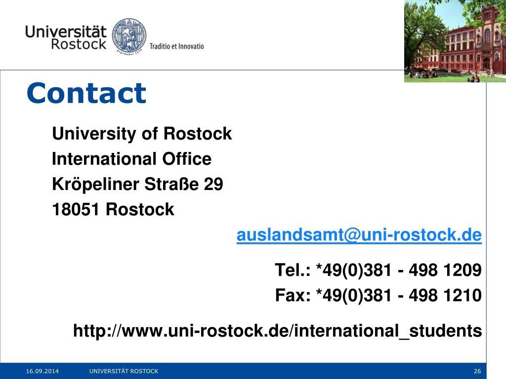 PPT - Studying at Rostock University PowerPoint Presentation, free download  - ID:4484555