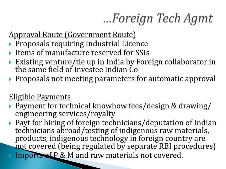 foreign and technical collaborations foreign and technical collaborations