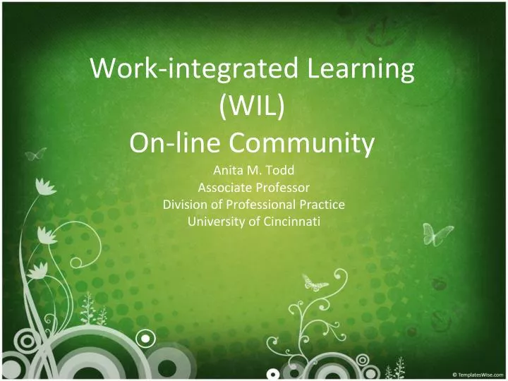 work integrated learning wil on line community n.
