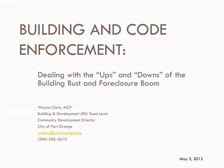 building and code enforcement n.