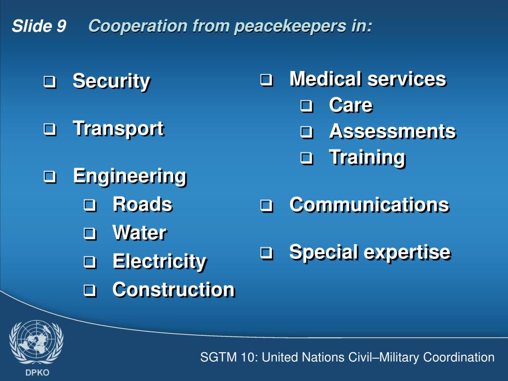 PPT - SGTM 10: United Nations Civil–Military Coordination PowerPoint ...