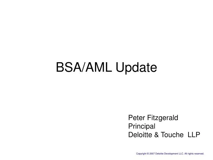 PPT - BSA/AML Update PowerPoint Presentation, free download - ID:4486289