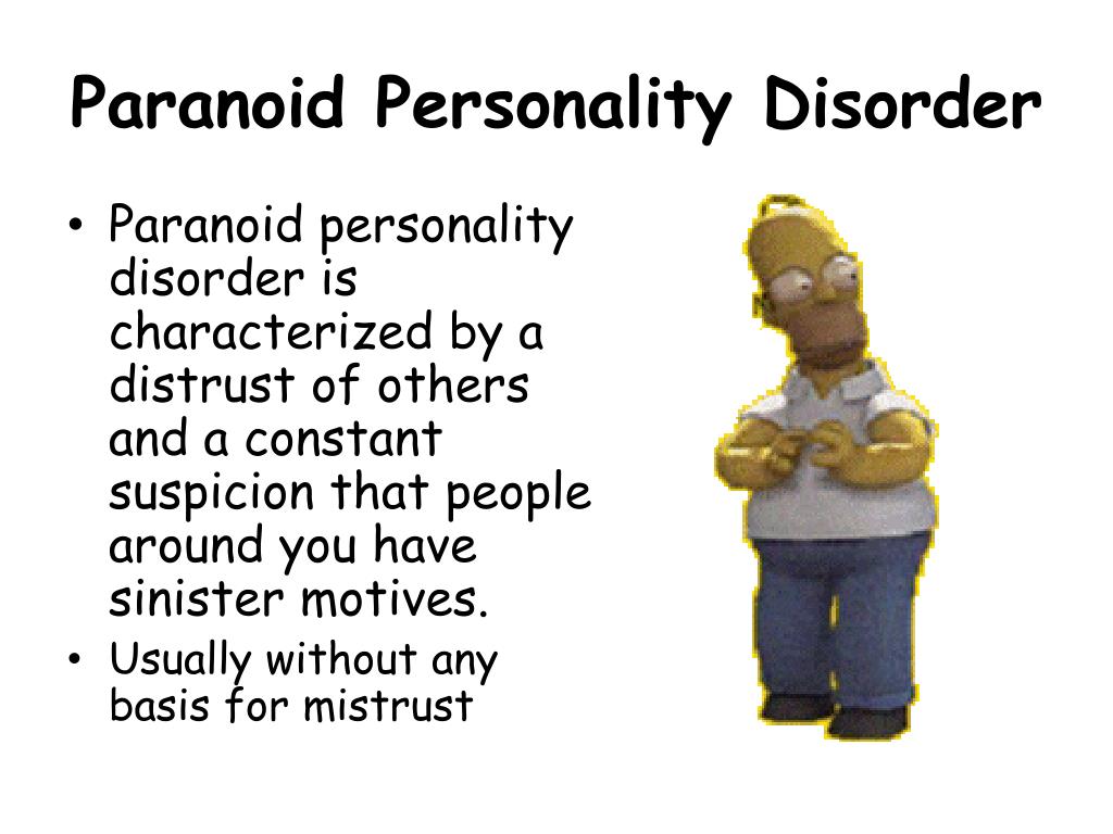 paranoid personality disorder cluster