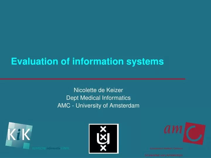evaluation of information systems n.