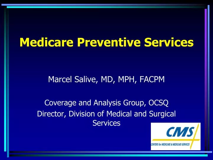 PPT Medicare Preventive Services PowerPoint Presentation, free