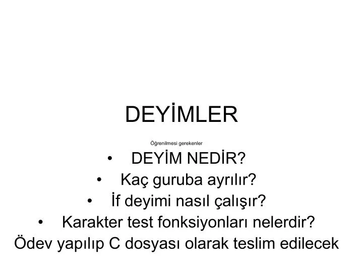 PPT - DEYİMLER PowerPoint Presentation, Free Download - ID:4488422